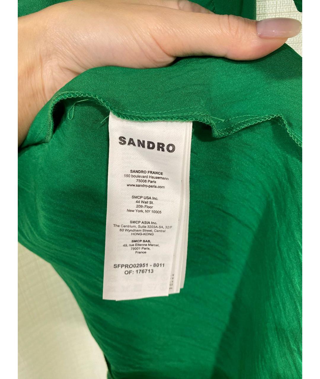 SANDRO Зеленые ацетатное вечернее платье, фото 7