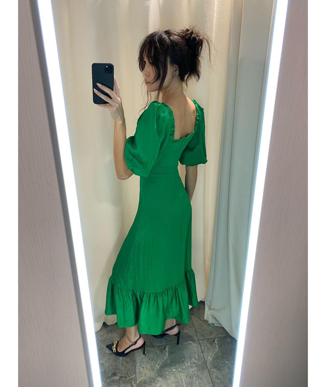 SANDRO Зеленые ацетатное вечернее платье, фото 2