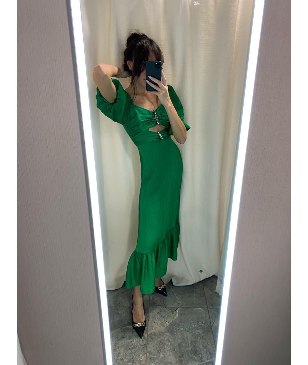 SANDRO Зеленые ацетатное вечернее платье, фото 5