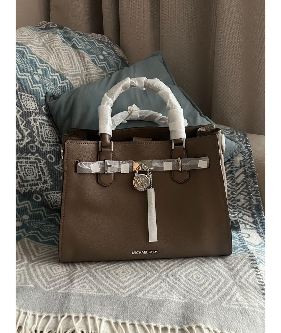 MICHAEL KORS Коричневая кожаная сумка тоут, фото 2