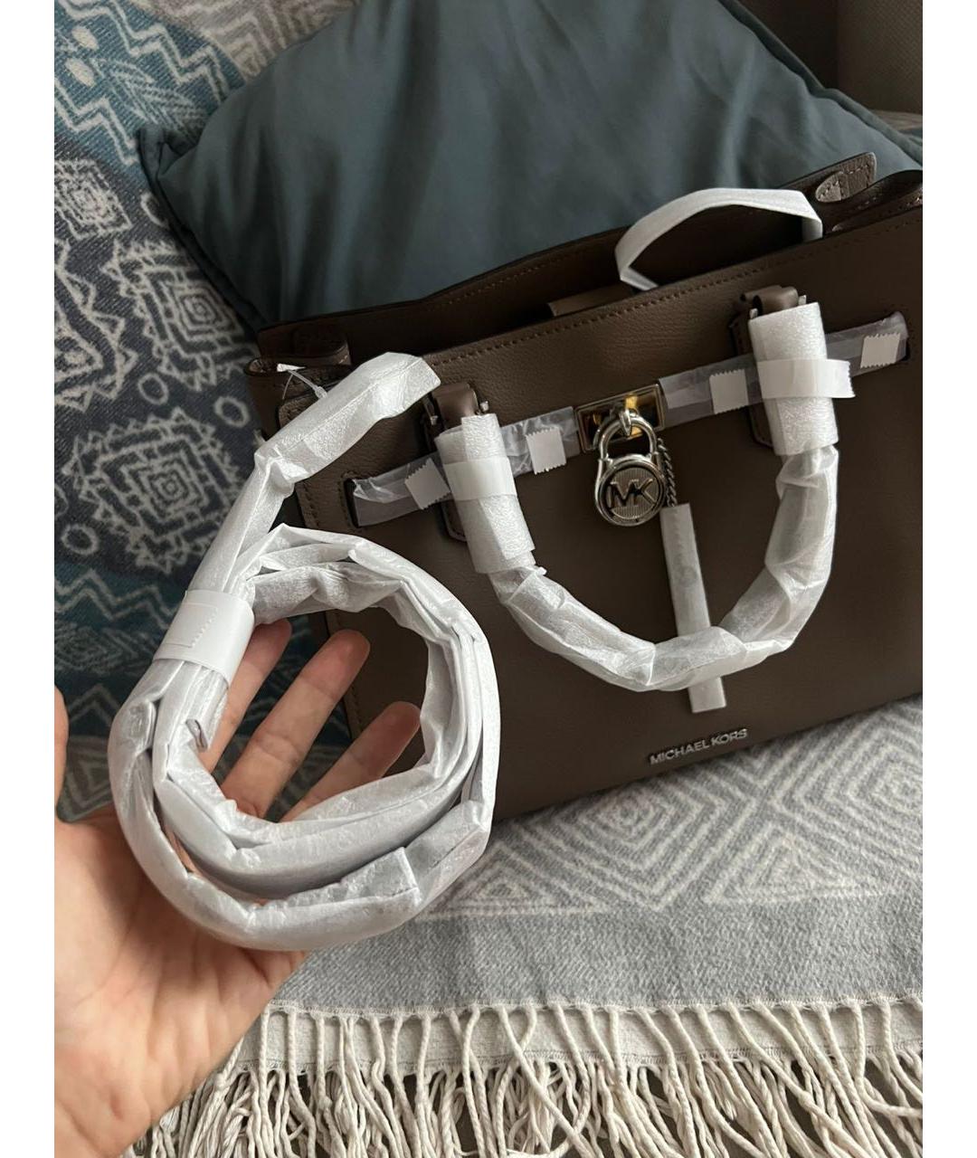 MICHAEL KORS Коричневая кожаная сумка тоут, фото 3