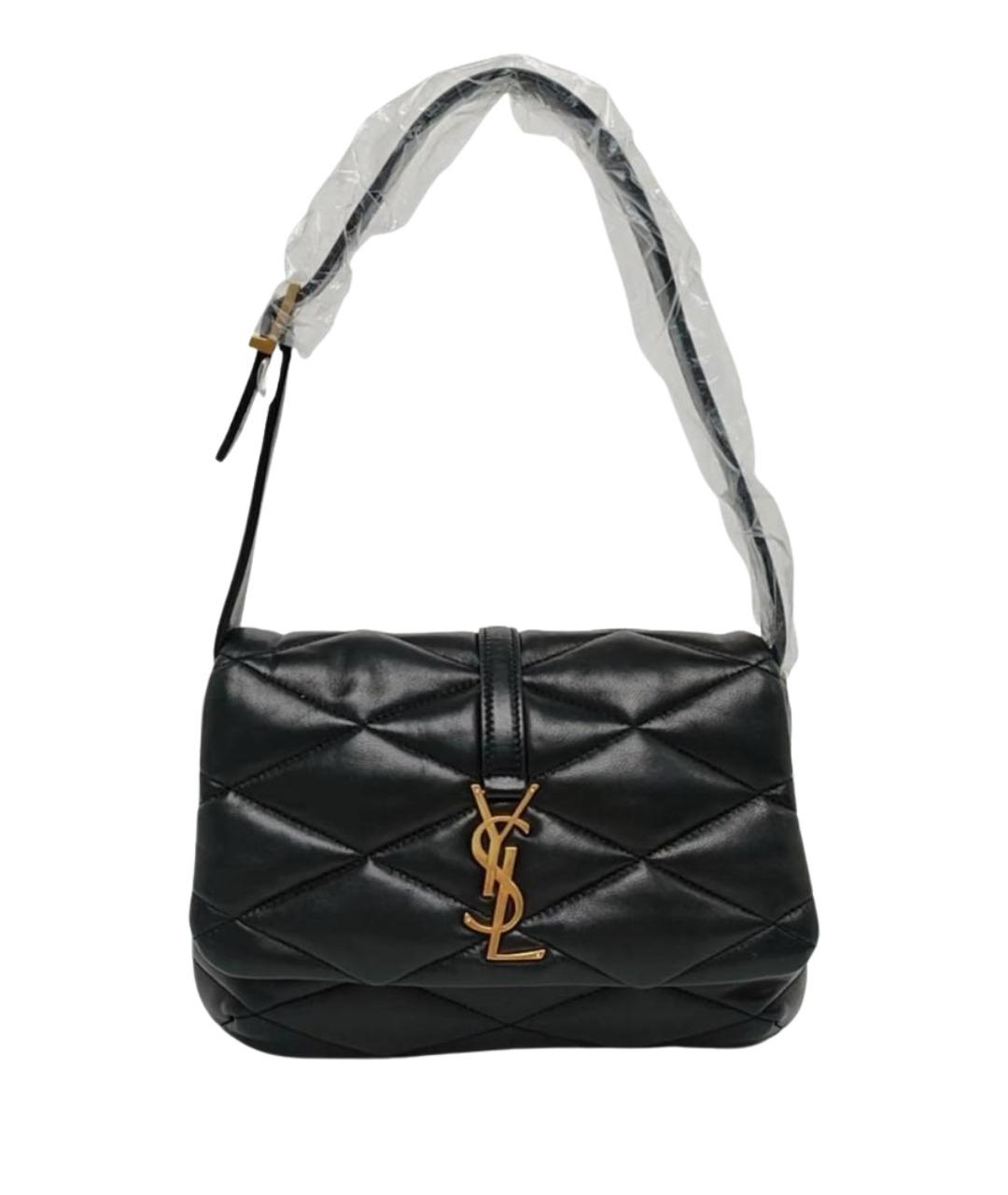 SAINT LAURENT Черная кожаная сумка через плечо, фото 1