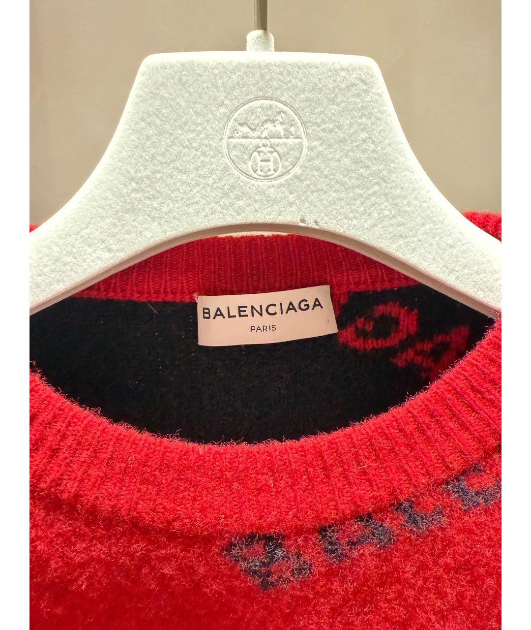BALENCIAGA Красный шерстяной джемпер / свитер, фото 4