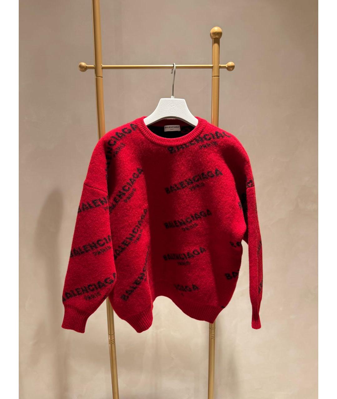 BALENCIAGA Красный шерстяной джемпер / свитер, фото 3