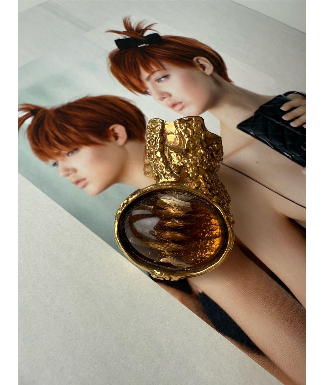 SAINT LAURENT Коричневое металлическое кольцо, фото 4