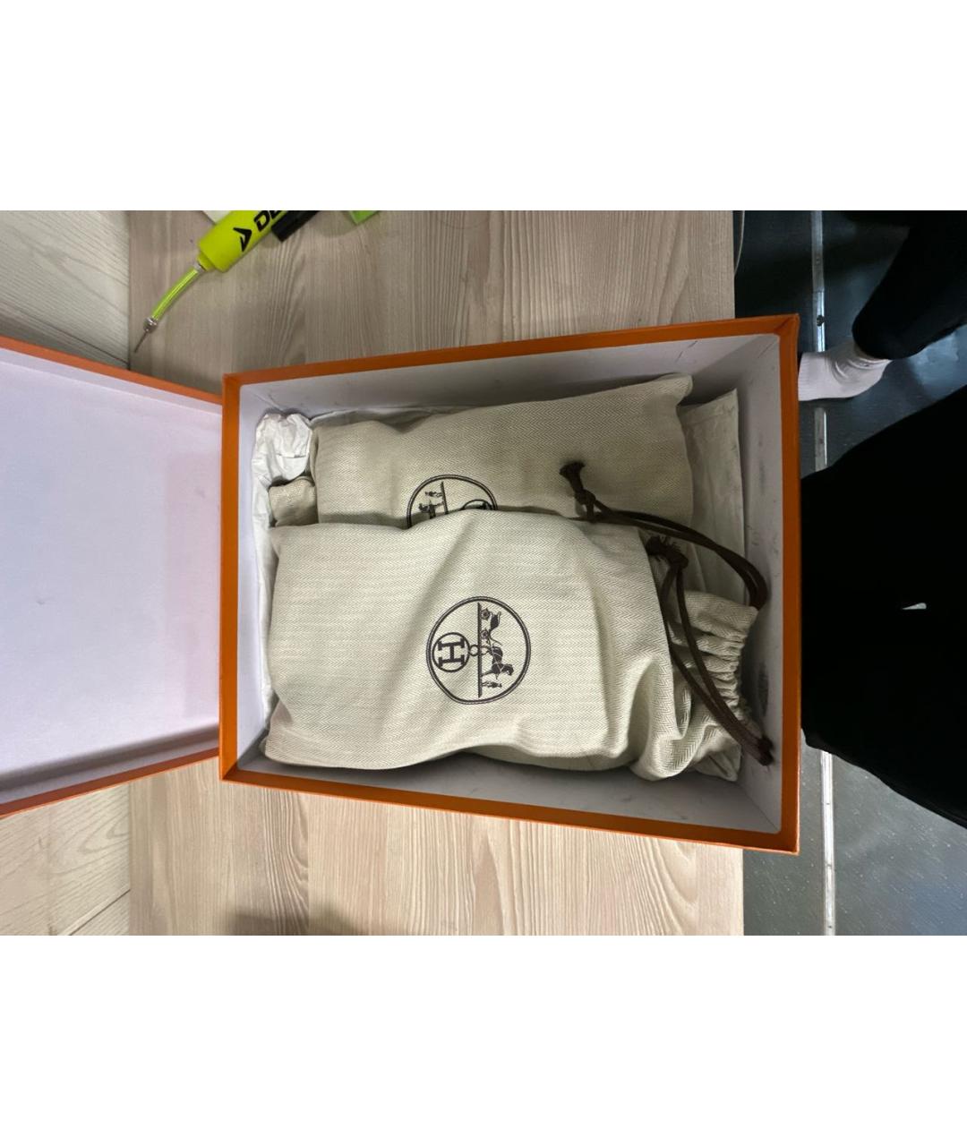 HERMES Черные кожаные ботинки, фото 7