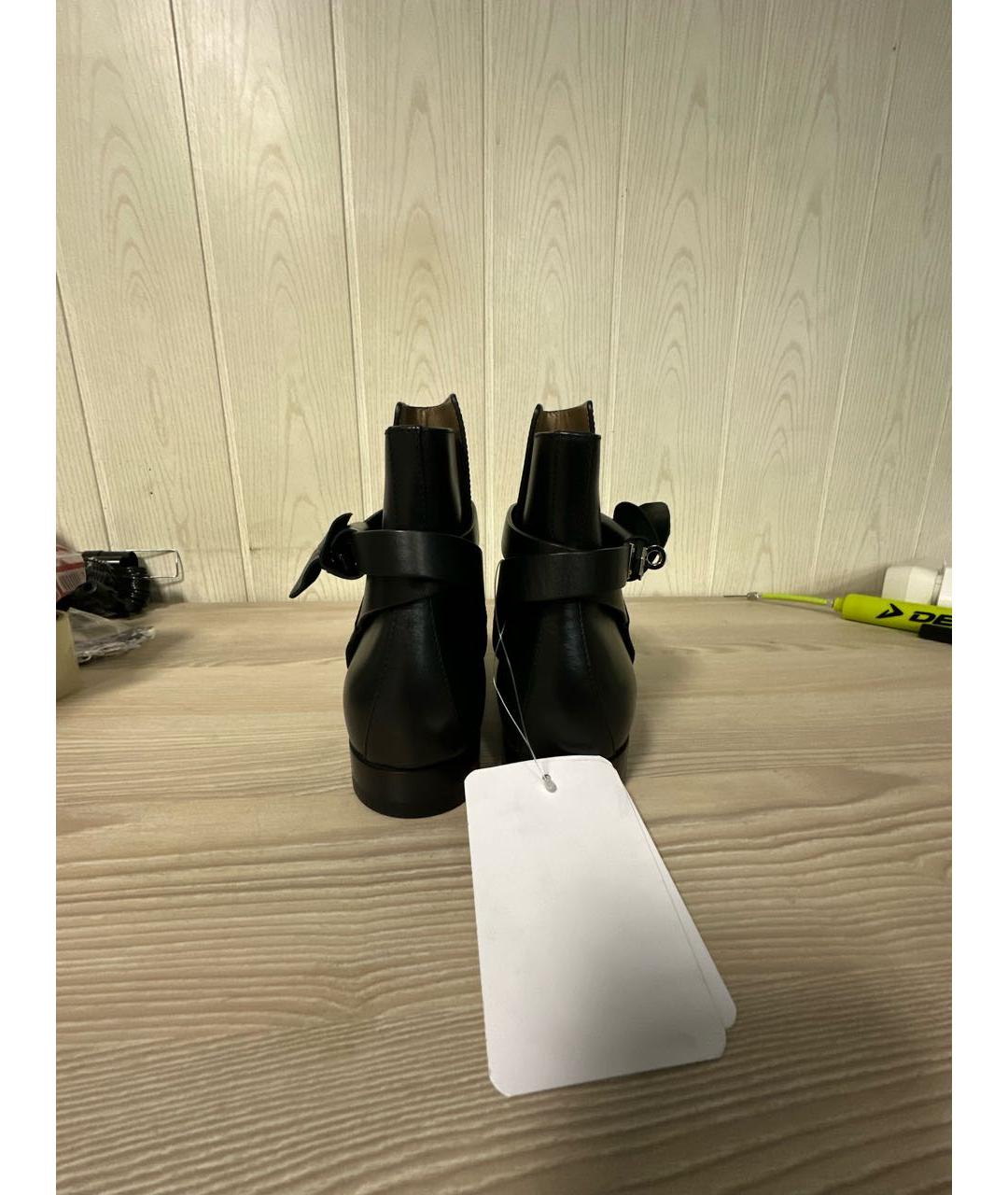 HERMES Черные кожаные ботинки, фото 4
