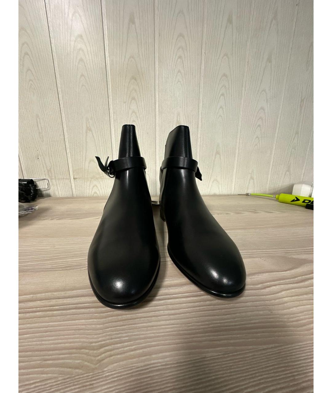 HERMES Черные кожаные ботинки, фото 2
