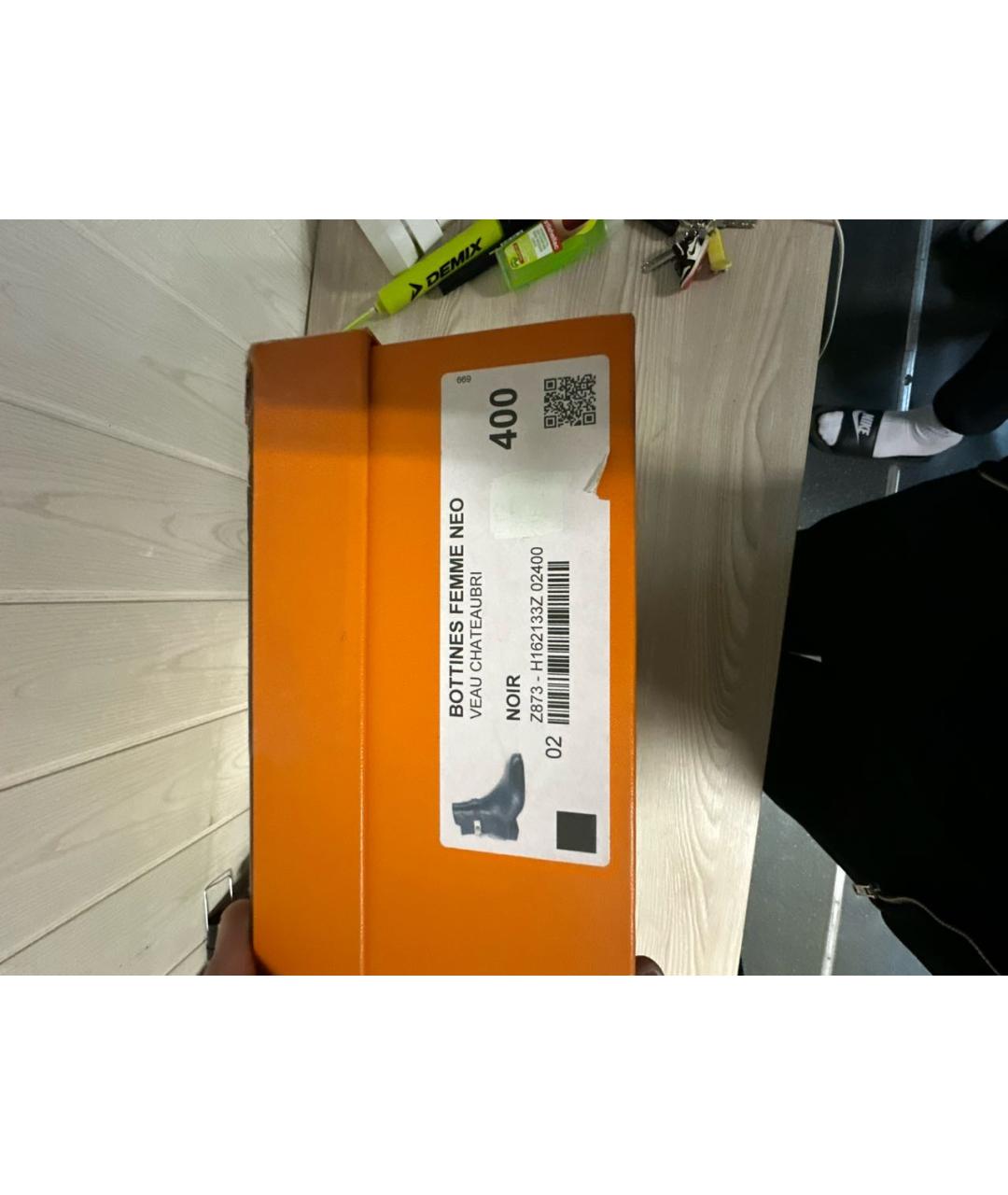 HERMES Черные кожаные ботинки, фото 6