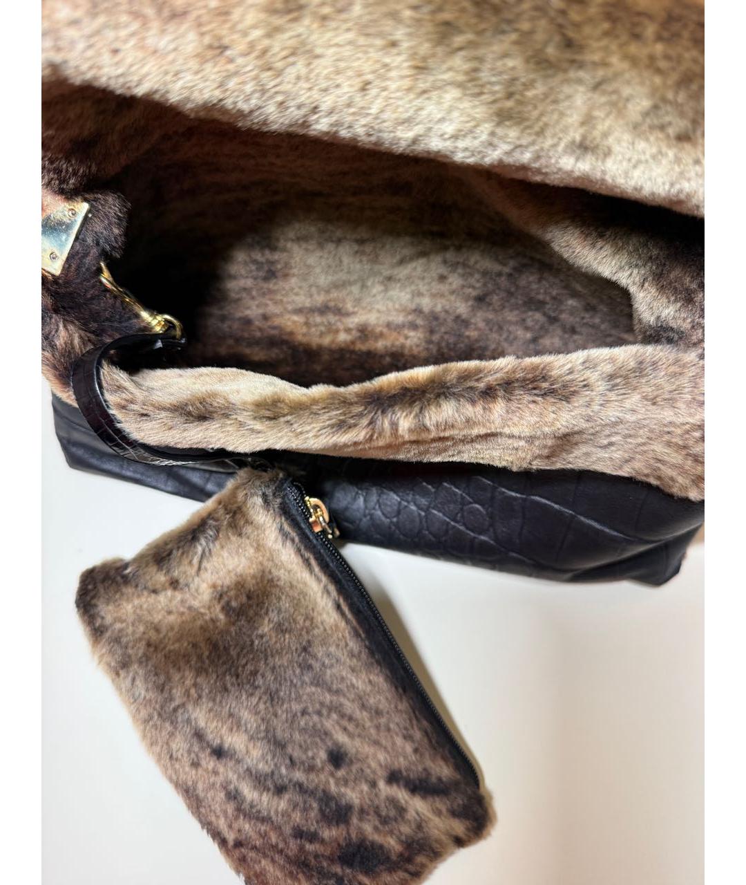 UNGARO Черная кожаная сумка с короткими ручками, фото 3