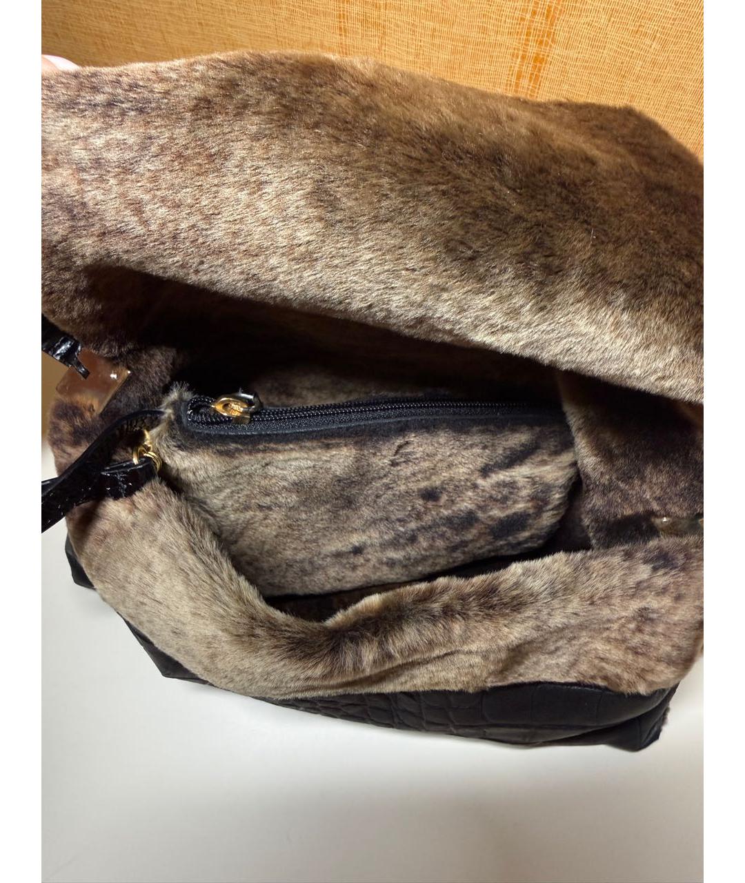 UNGARO Черная кожаная сумка с короткими ручками, фото 5