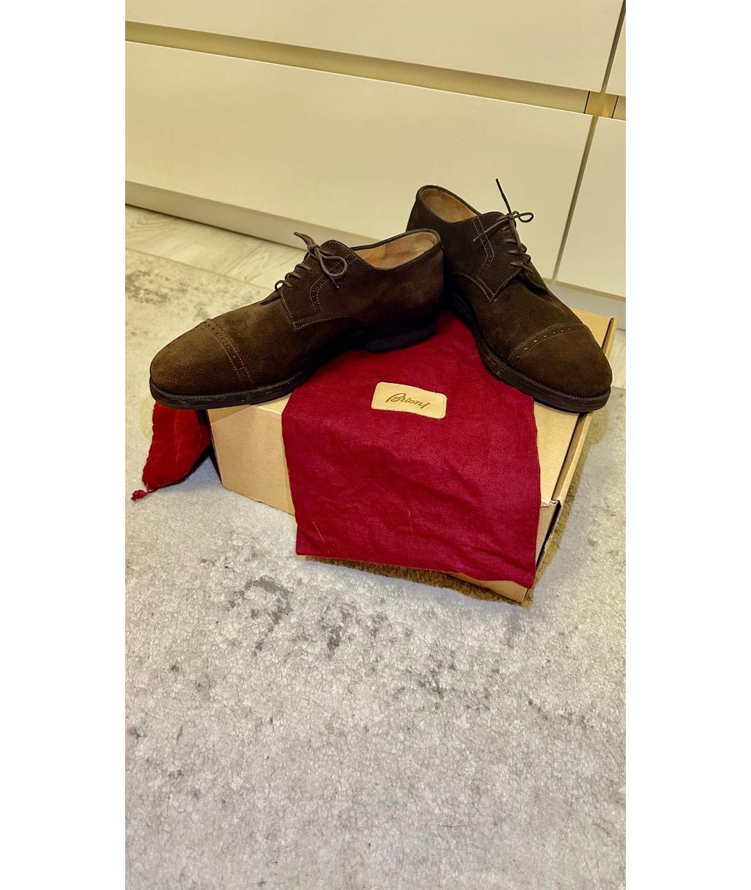 BRIONI Коричневые замшевые туфли, фото 6