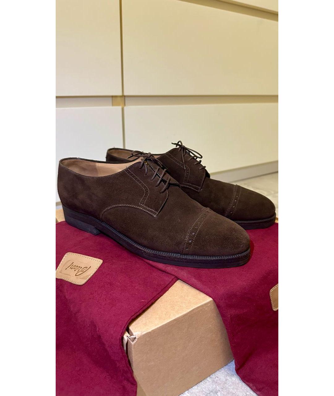 BRIONI Коричневые замшевые туфли, фото 3