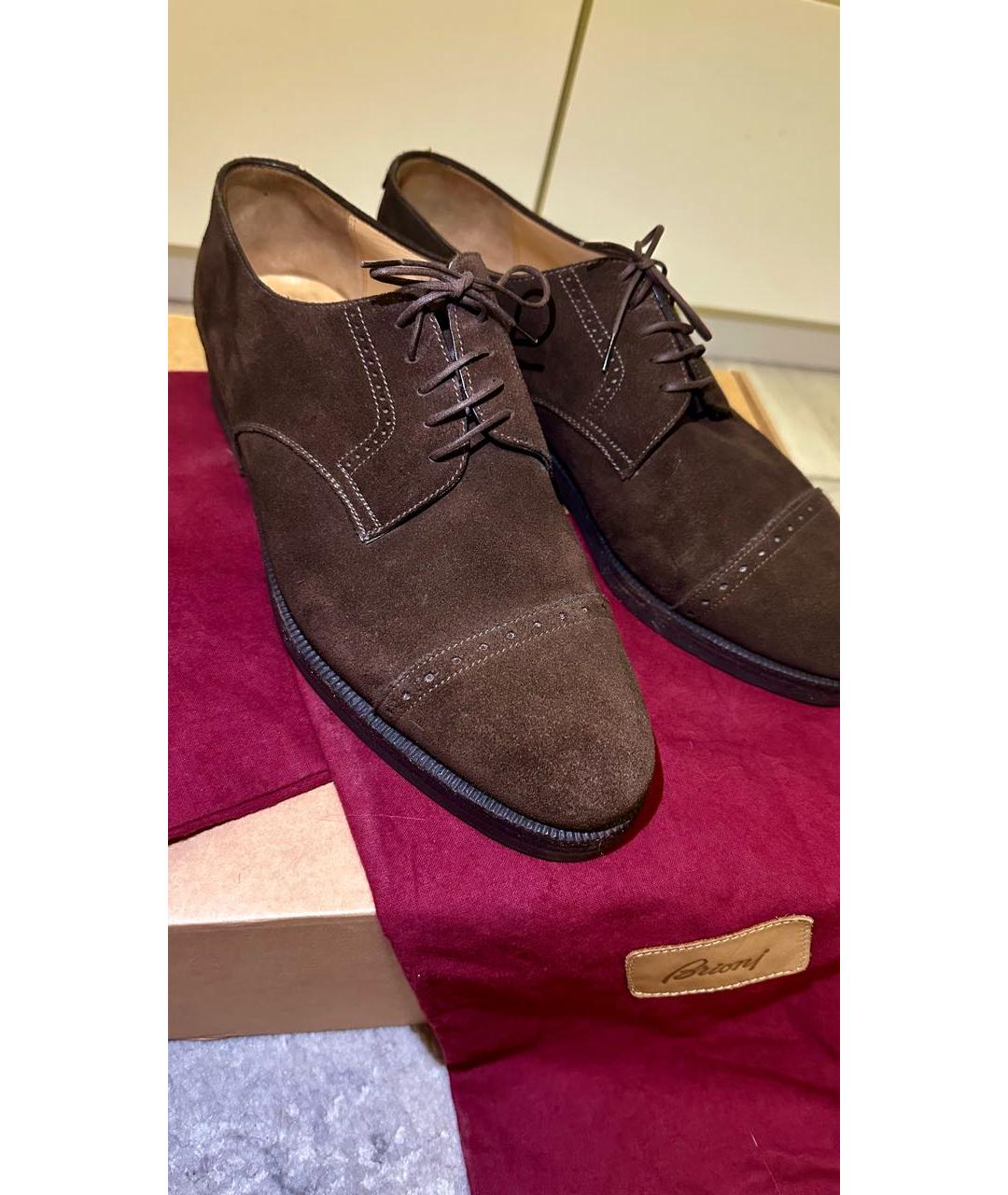 BRIONI Коричневые замшевые туфли, фото 4
