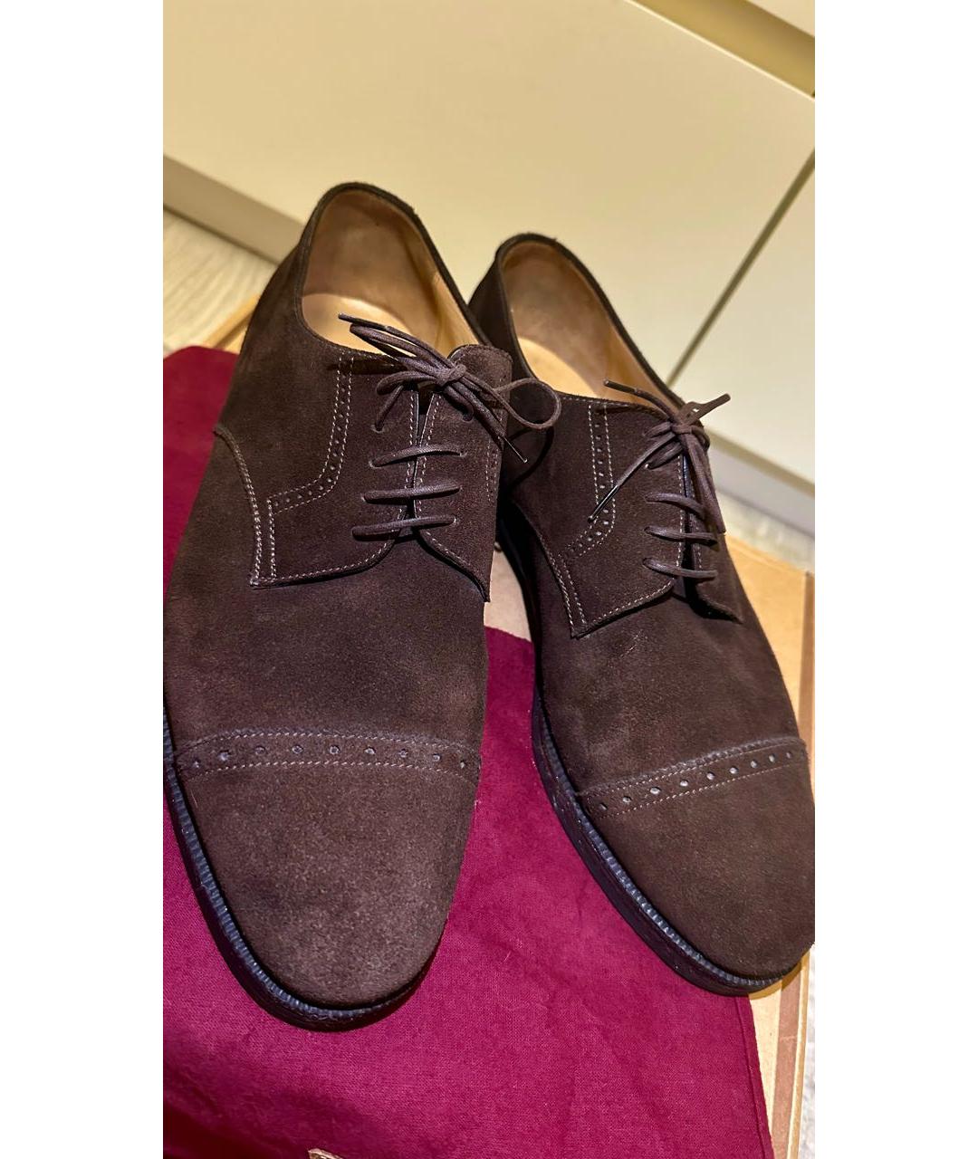 BRIONI Коричневые замшевые туфли, фото 2