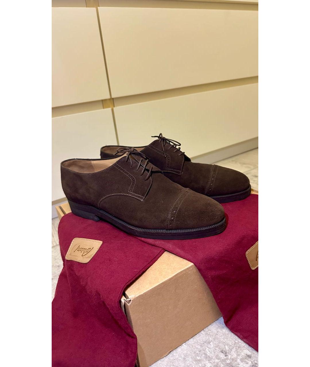 BRIONI Коричневые замшевые туфли, фото 8