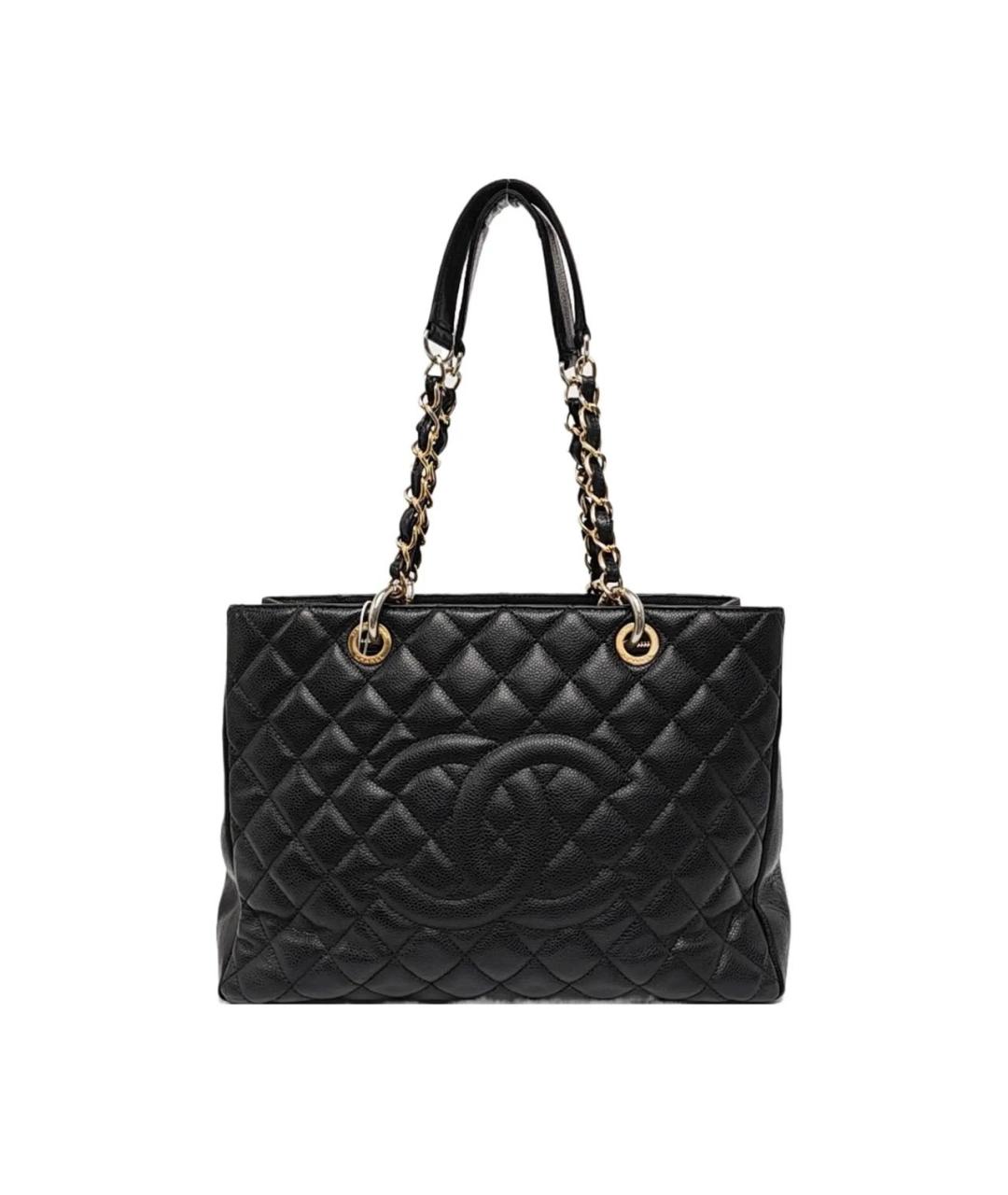 CHANEL Черная кожаная сумка тоут, фото 9