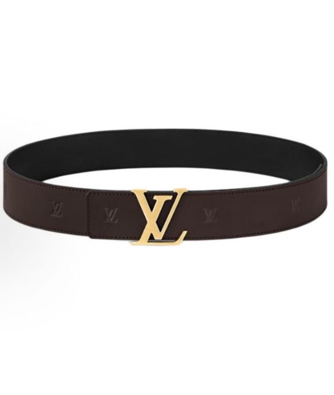 LOUIS VUITTON Коричневый кожаный ремень, фото 5