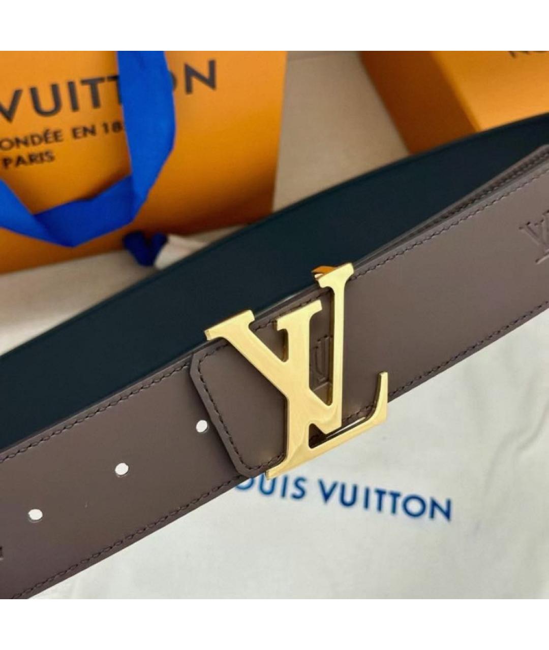 LOUIS VUITTON Коричневый кожаный ремень, фото 2