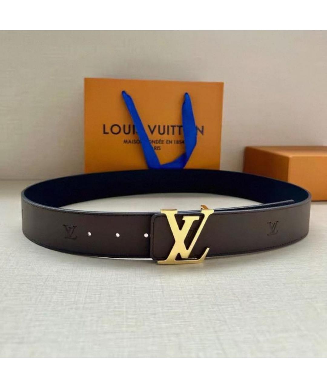 LOUIS VUITTON Коричневый кожаный ремень, фото 3