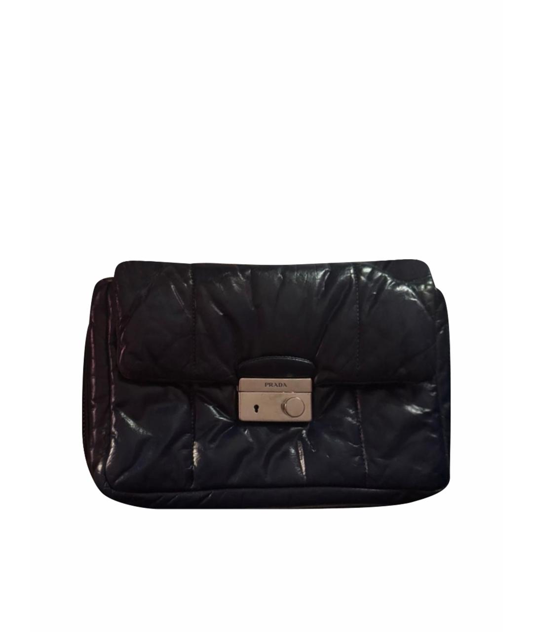 PRADA Темно-синяя кожаная сумка через плечо, фото 1