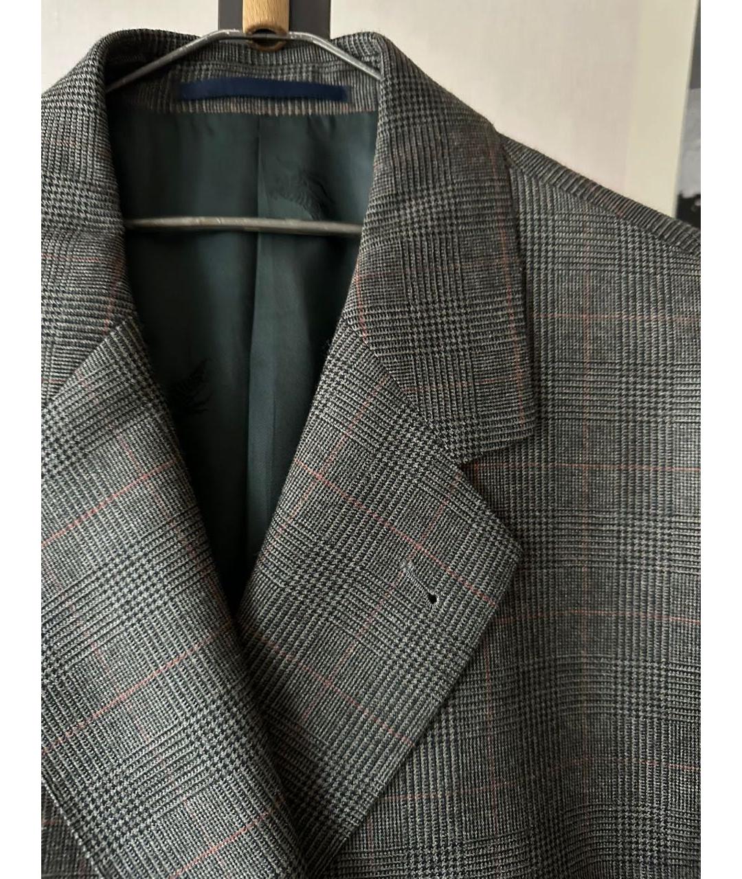 BURBERRY Серый шерстяной пиджак, фото 6