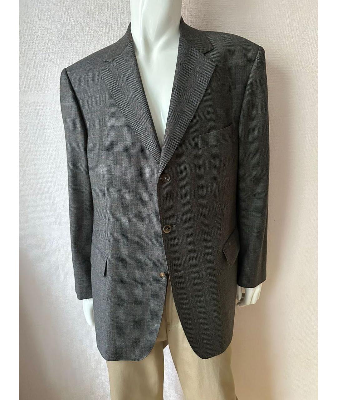 BURBERRY Серый шерстяной пиджак, фото 7