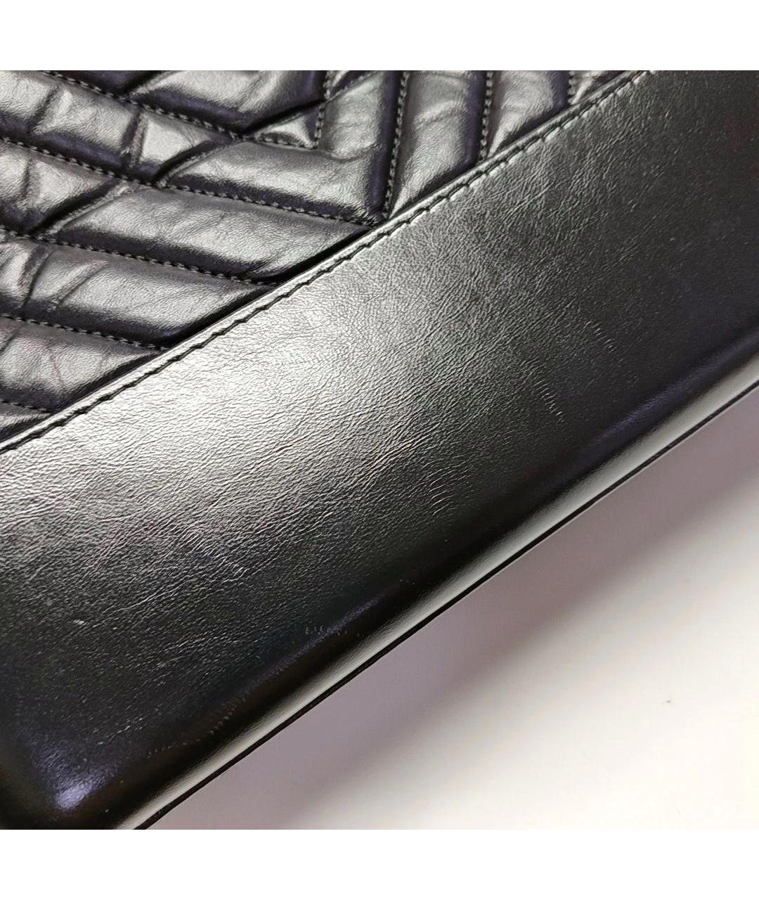 CHANEL Черная кожаная сумка тоут, фото 8