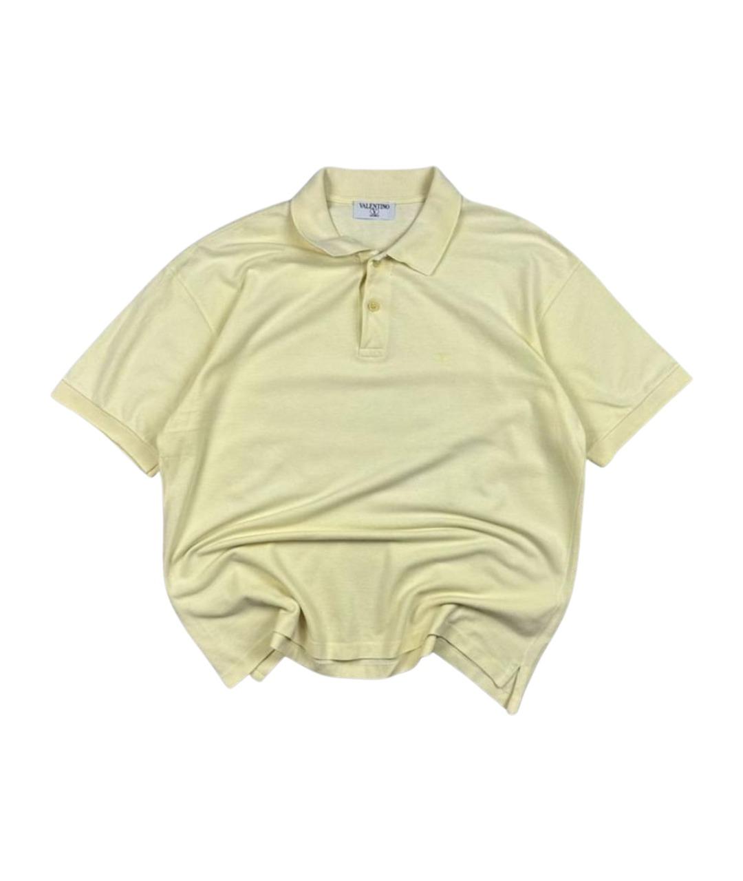 VALENTINO Желтое хлопковое поло с коротким рукавом, фото 1