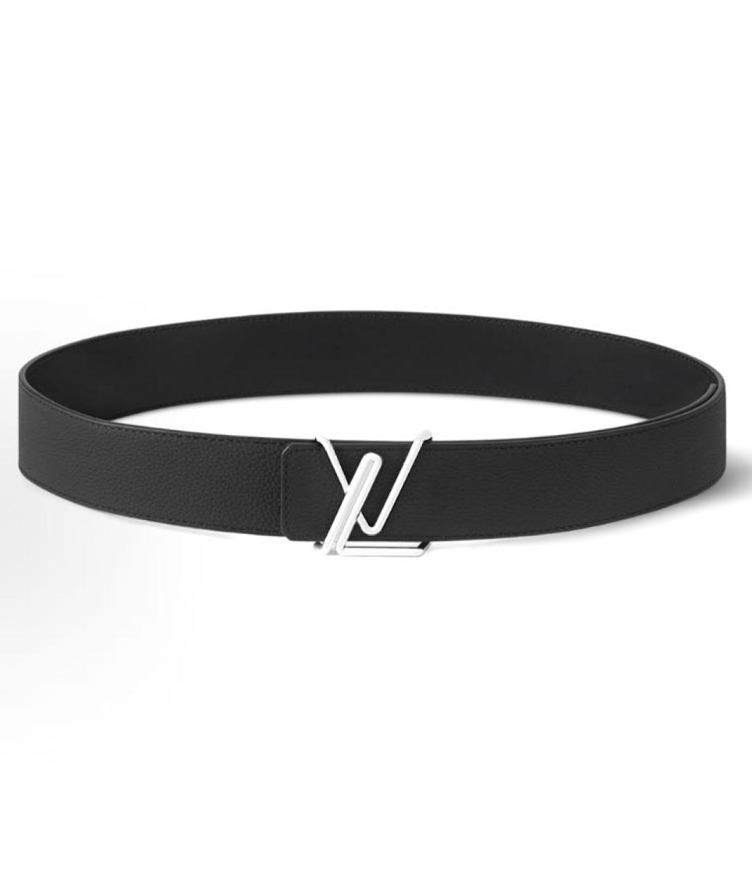 LOUIS VUITTON Черный кожаный ремень, фото 5