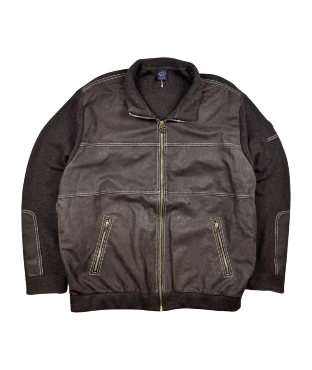 PAUL & SHARK Коричневая кожаная куртка, фото 1