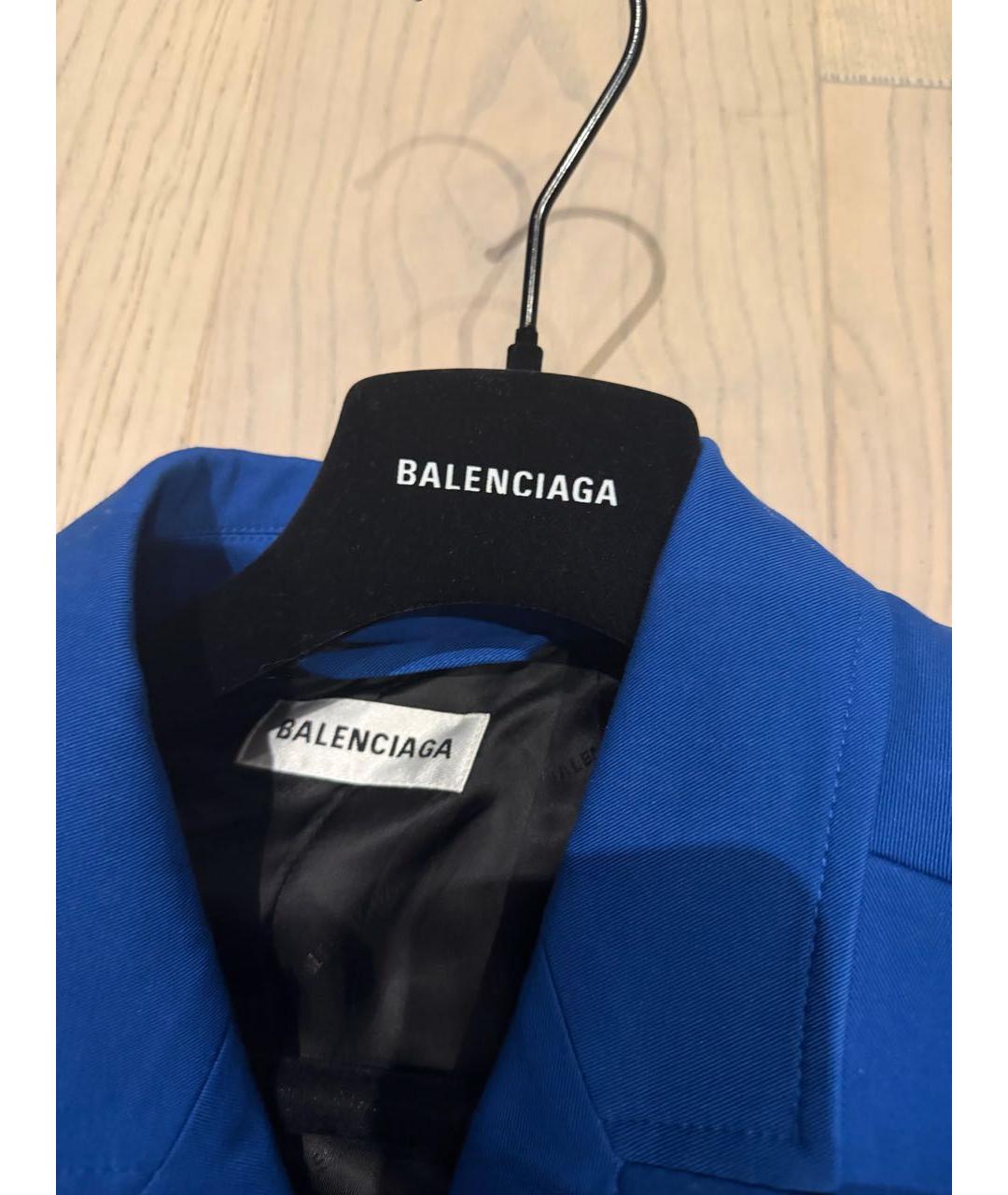 BALENCIAGA Синий хлопковый жакет/пиджак, фото 3