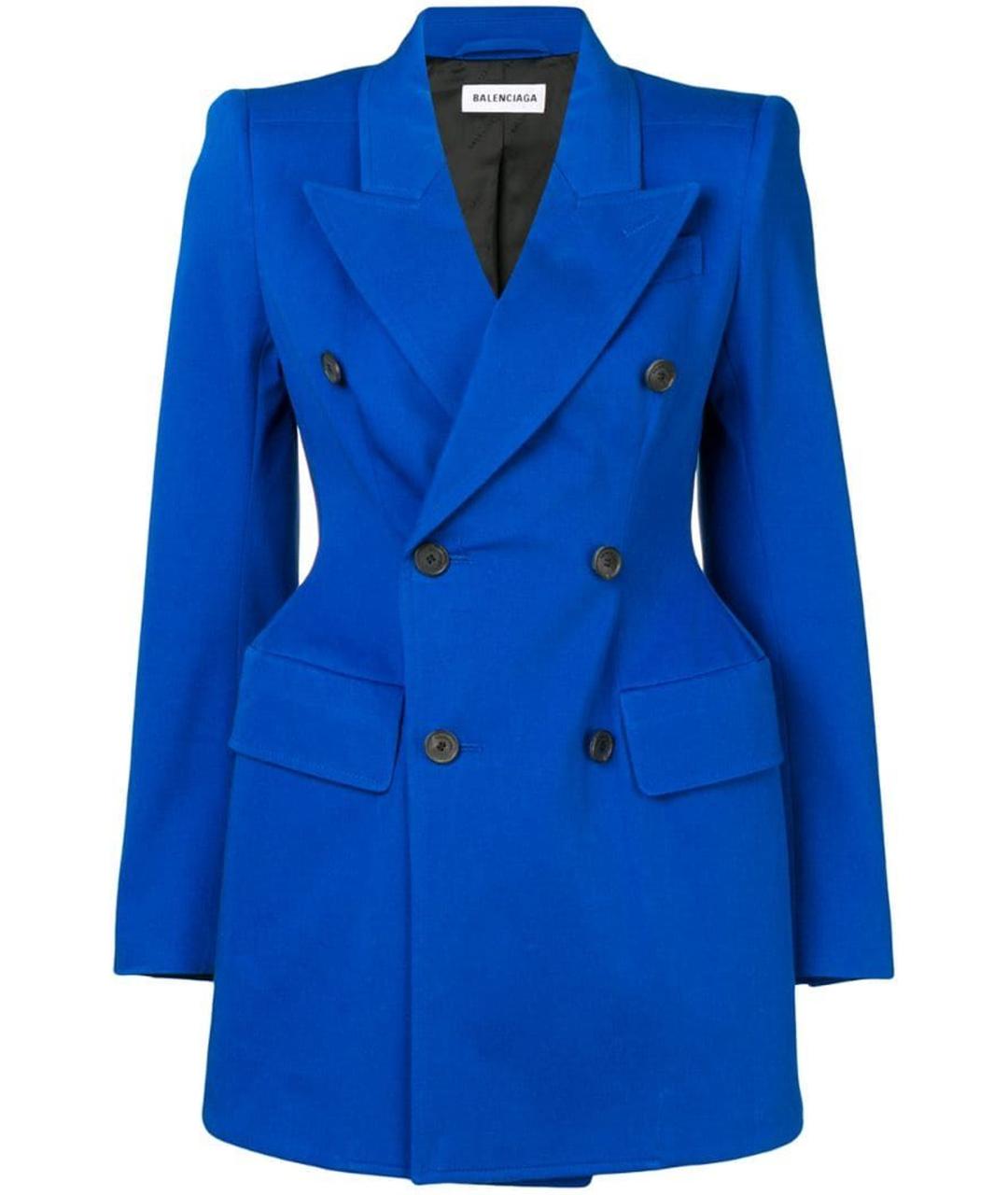 BALENCIAGA Синий хлопковый жакет/пиджак, фото 1