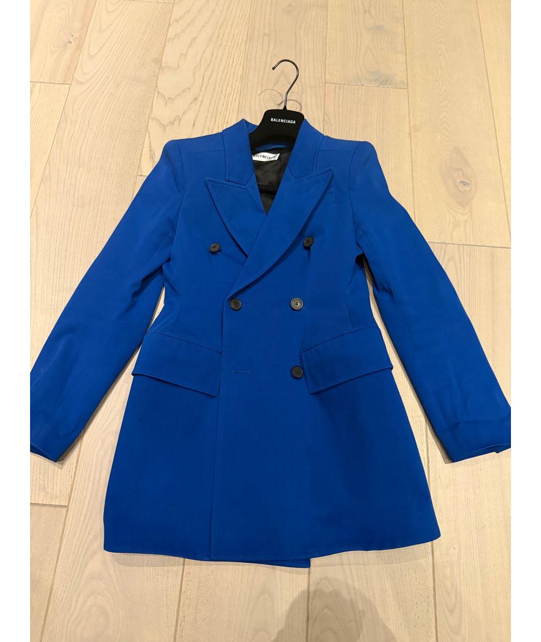 BALENCIAGA Синий хлопковый жакет/пиджак, фото 5