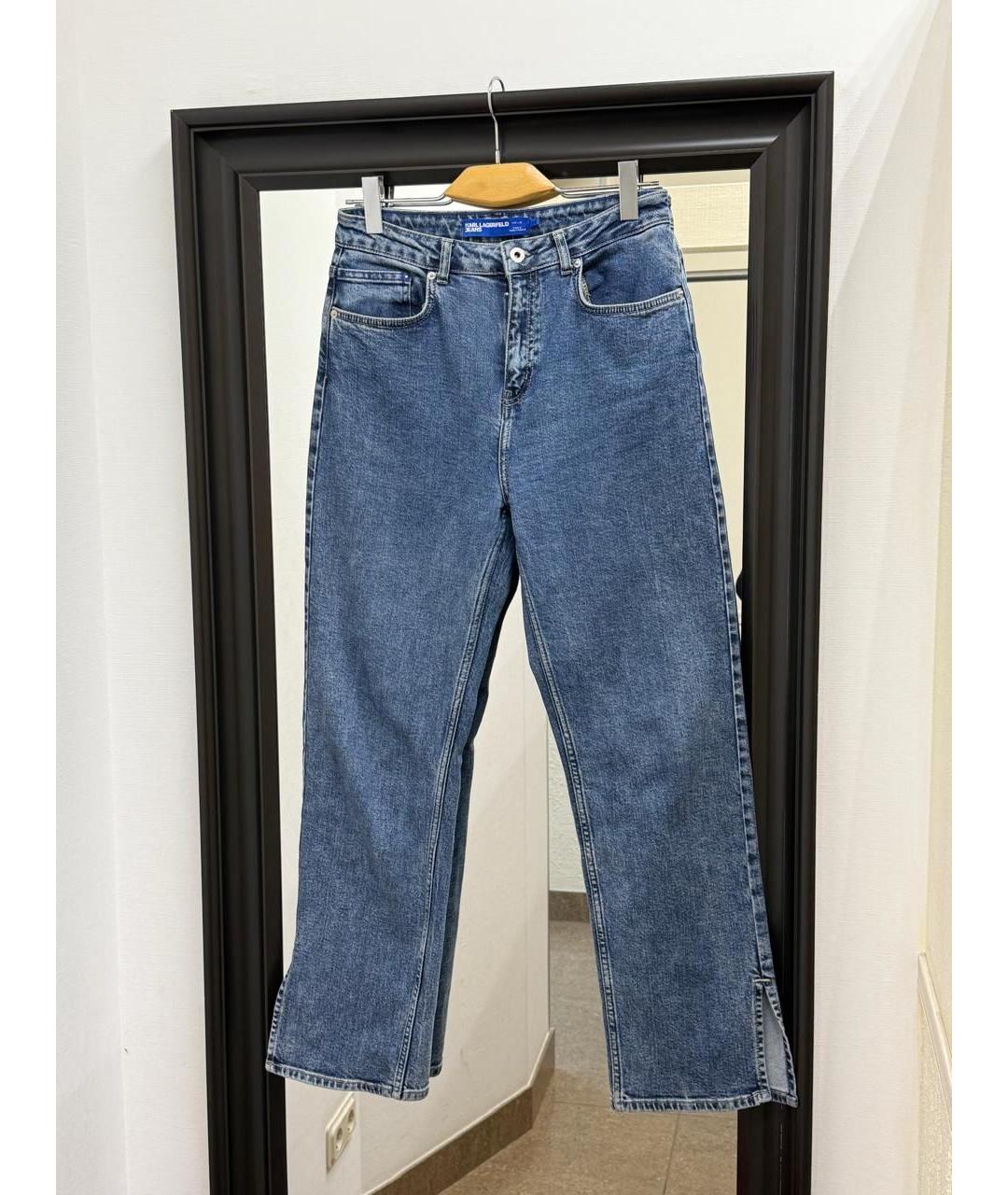 KARL LAGERFELD Синие хлопковые прямые джинсы, фото 9