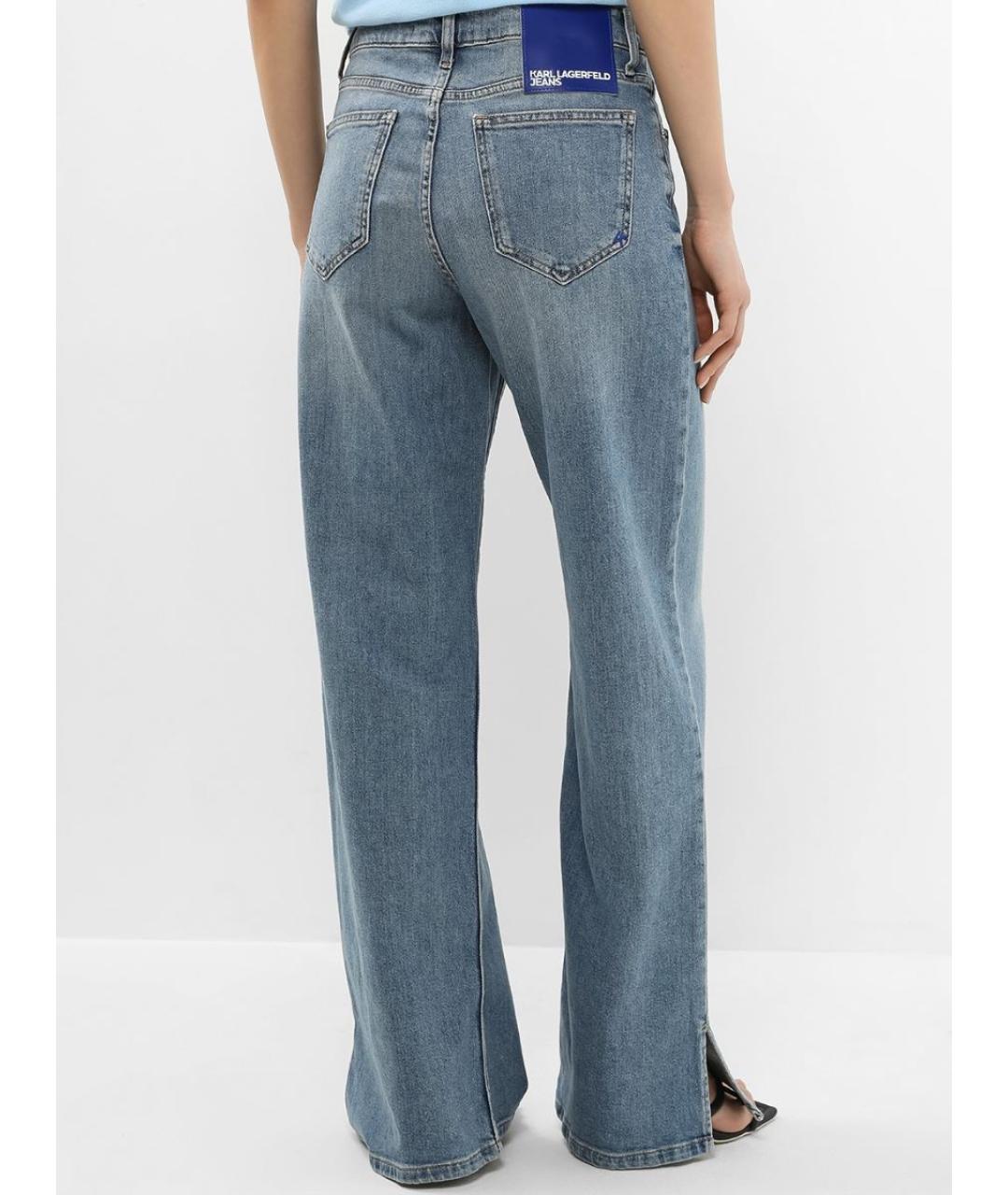 KARL LAGERFELD Синие хлопковые прямые джинсы, фото 8
