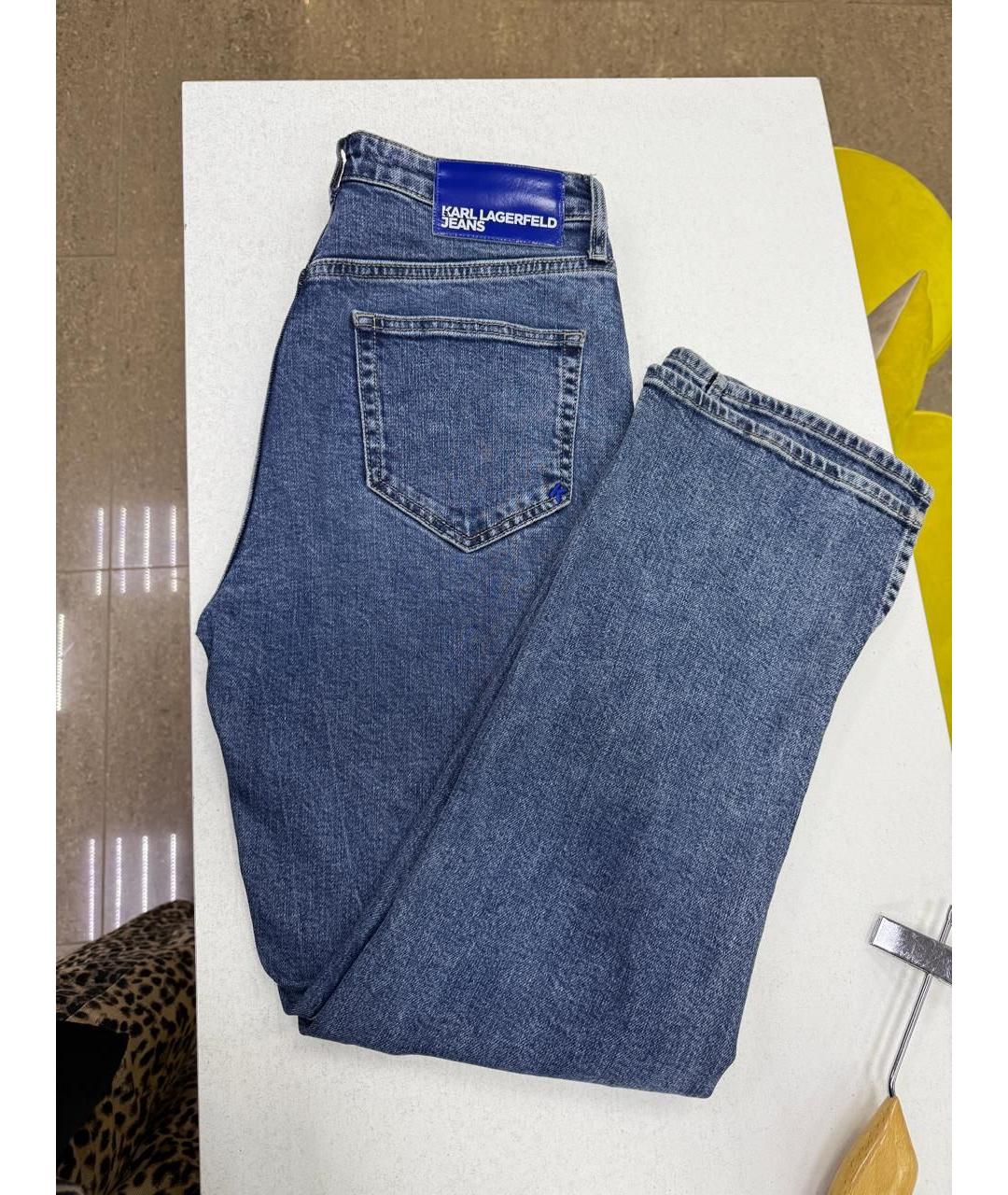 KARL LAGERFELD Синие хлопковые прямые джинсы, фото 6