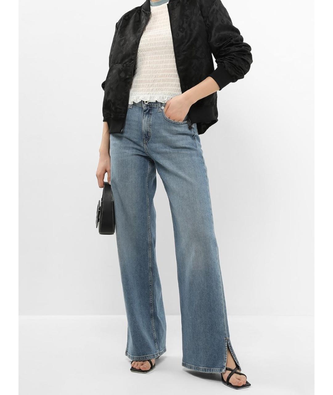 KARL LAGERFELD Синие хлопковые прямые джинсы, фото 7