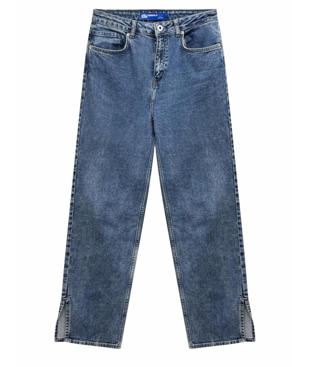 KARL LAGERFELD Синие хлопковые прямые джинсы, фото 1
