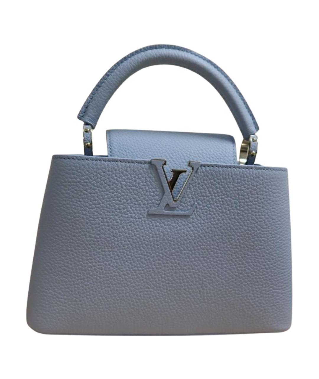 LOUIS VUITTON Голубая кожаная сумка с короткими ручками, фото 1