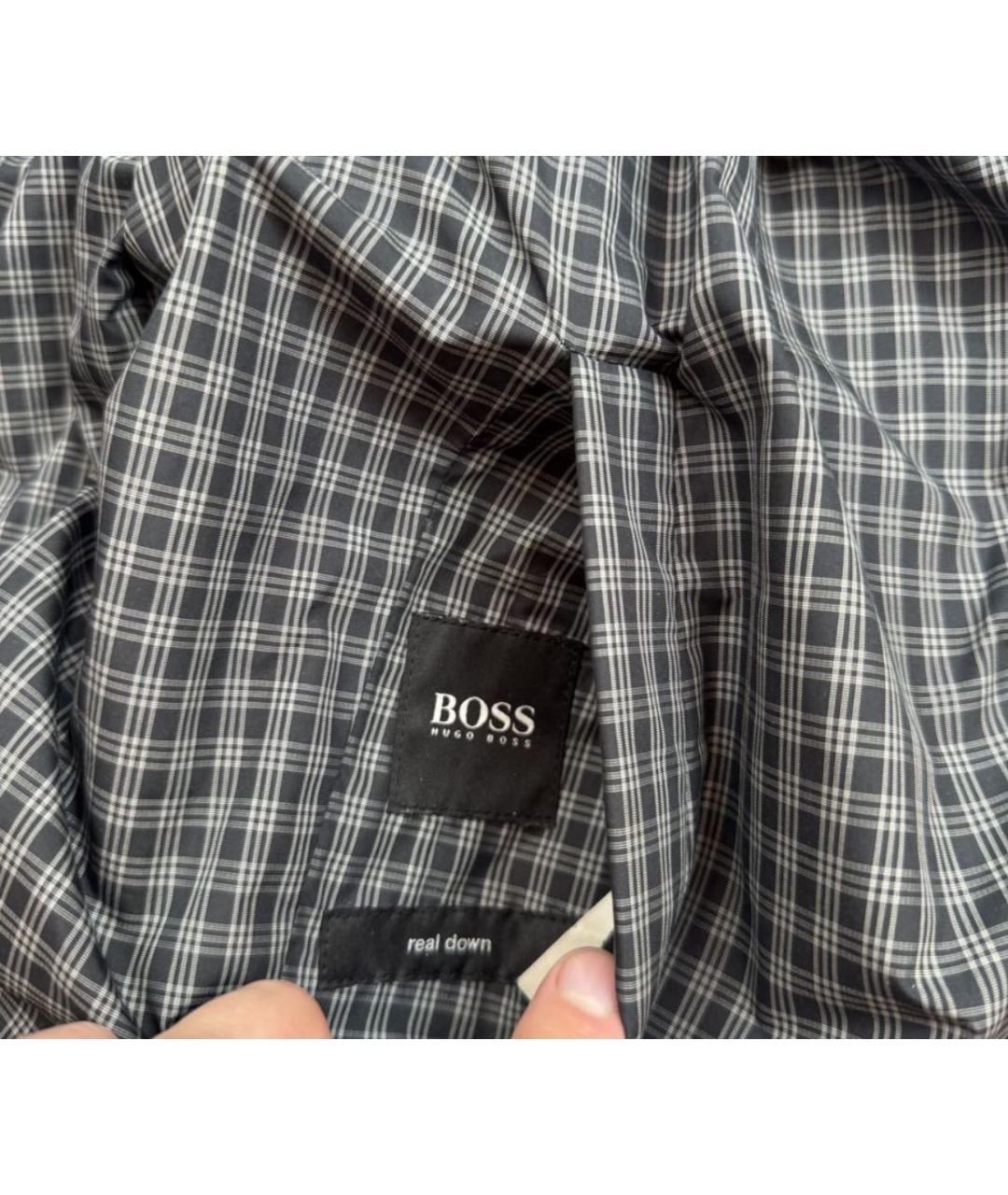 HUGO BOSS Темно-синий полиэстеровый пуховик, фото 4