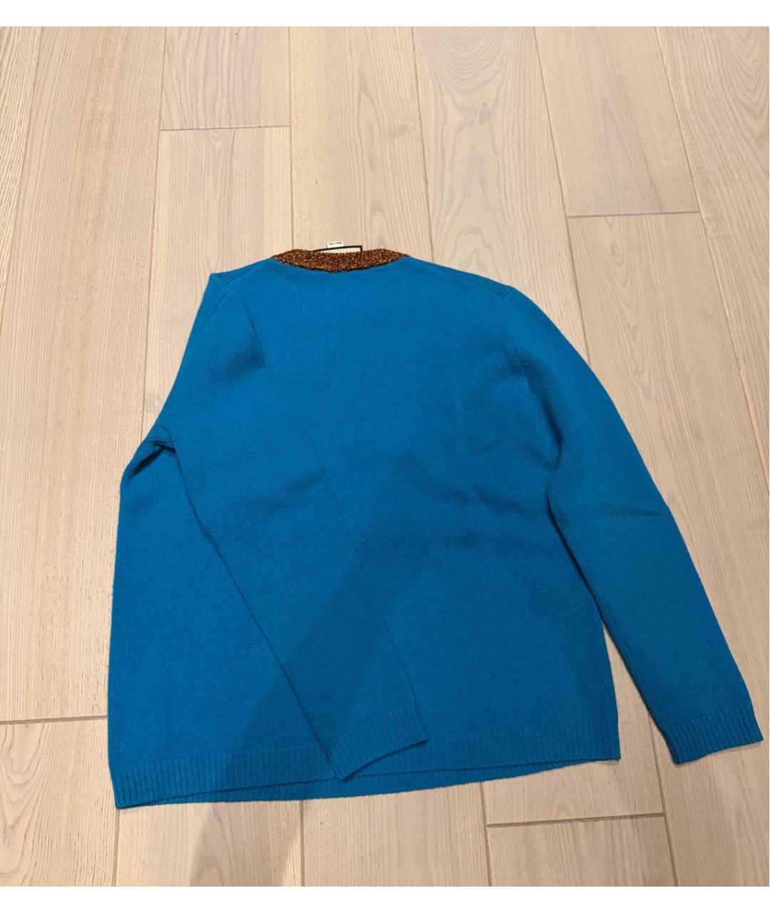 GUCCI Синий шерстяной джемпер / свитер, фото 2