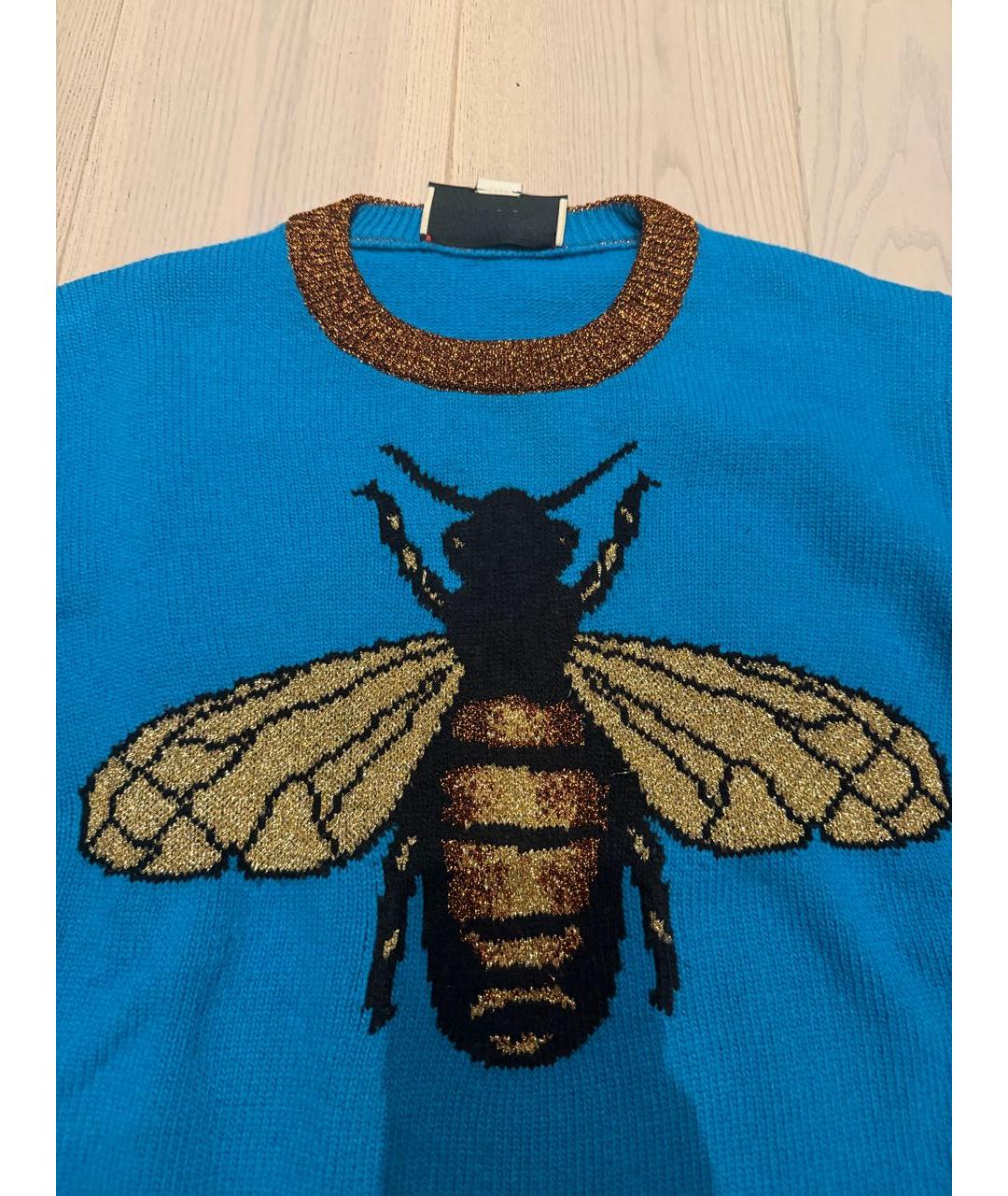GUCCI Синий шерстяной джемпер / свитер, фото 4