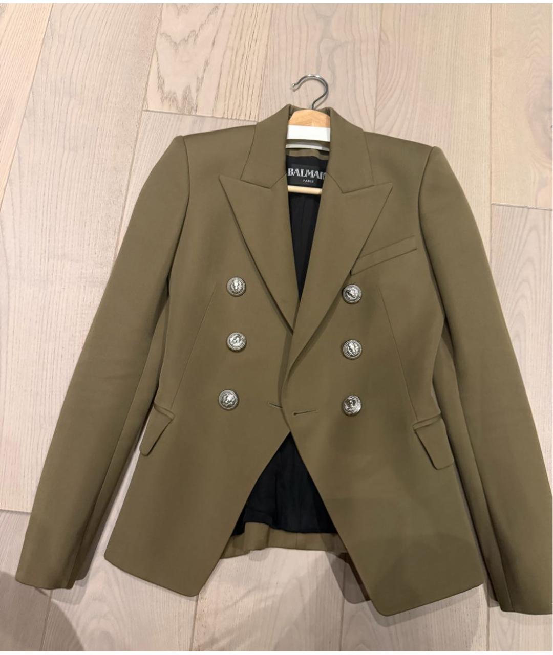 BALMAIN Хаки хлопковый жакет/пиджак, фото 5