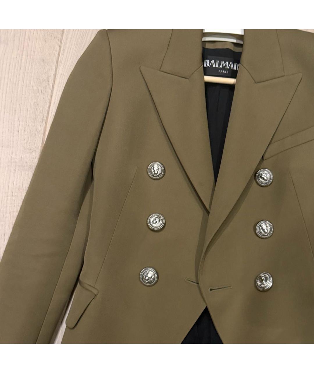 BALMAIN Хаки хлопковый жакет/пиджак, фото 4