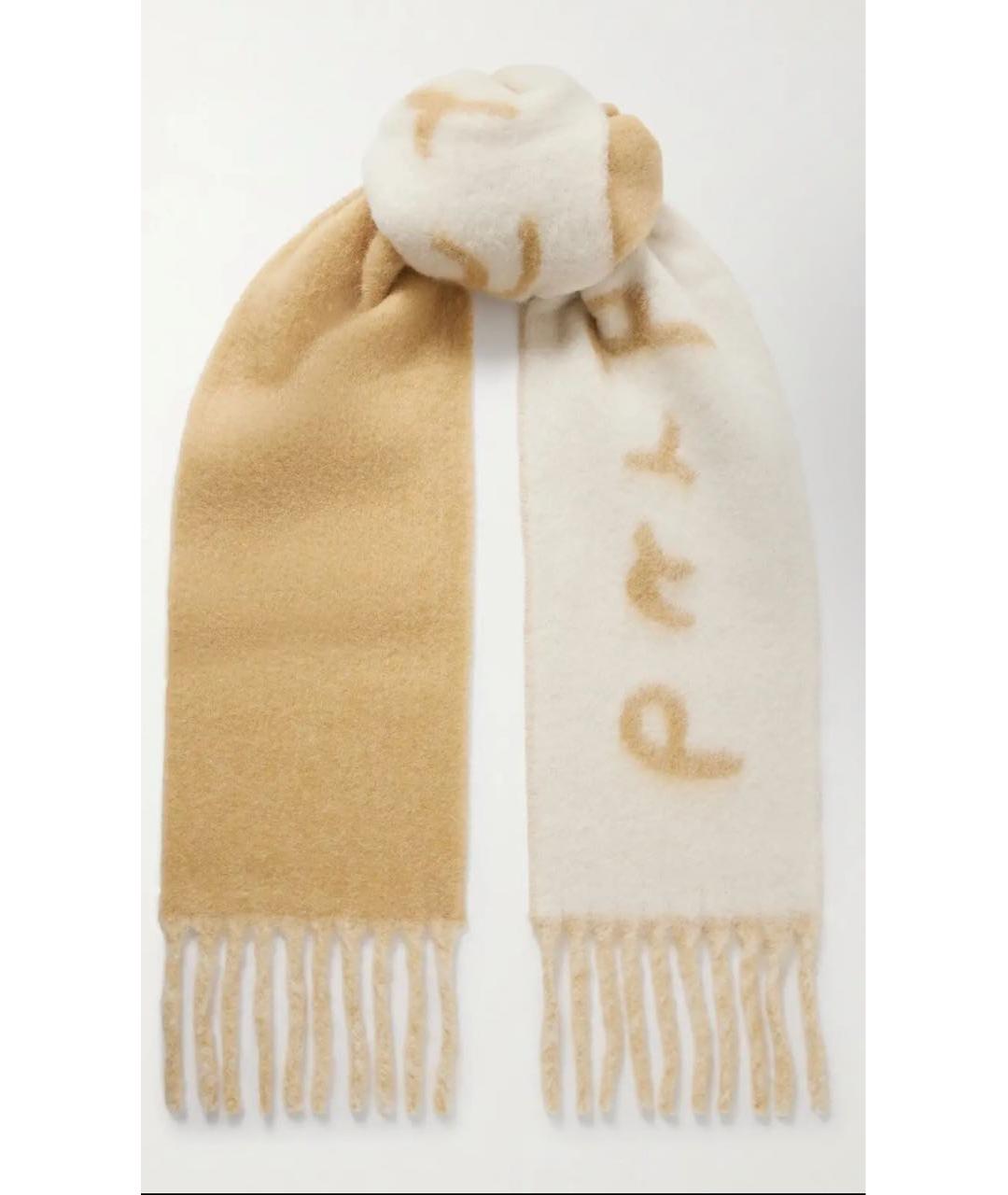 BURBERRY Бежевый шерстяной шарф, фото 2