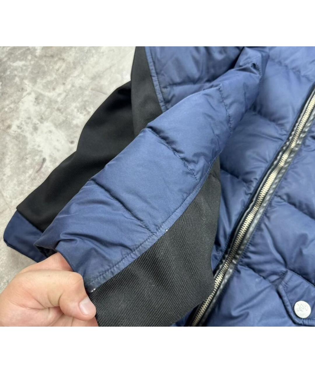 VERSACE COLLECTION Темно-синий полиэстеровый пуховик, фото 4