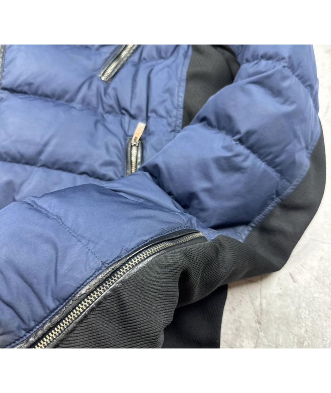 VERSACE COLLECTION Темно-синий полиэстеровый пуховик, фото 3