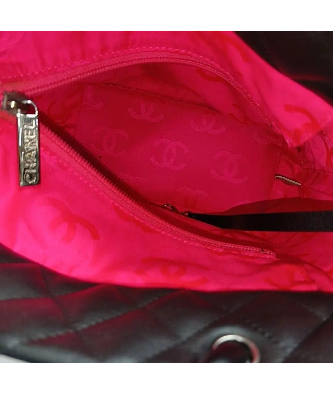 CHANEL Черная кожаная сумка тоут, фото 6