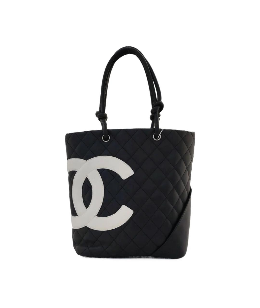 CHANEL Черная кожаная сумка тоут, фото 9